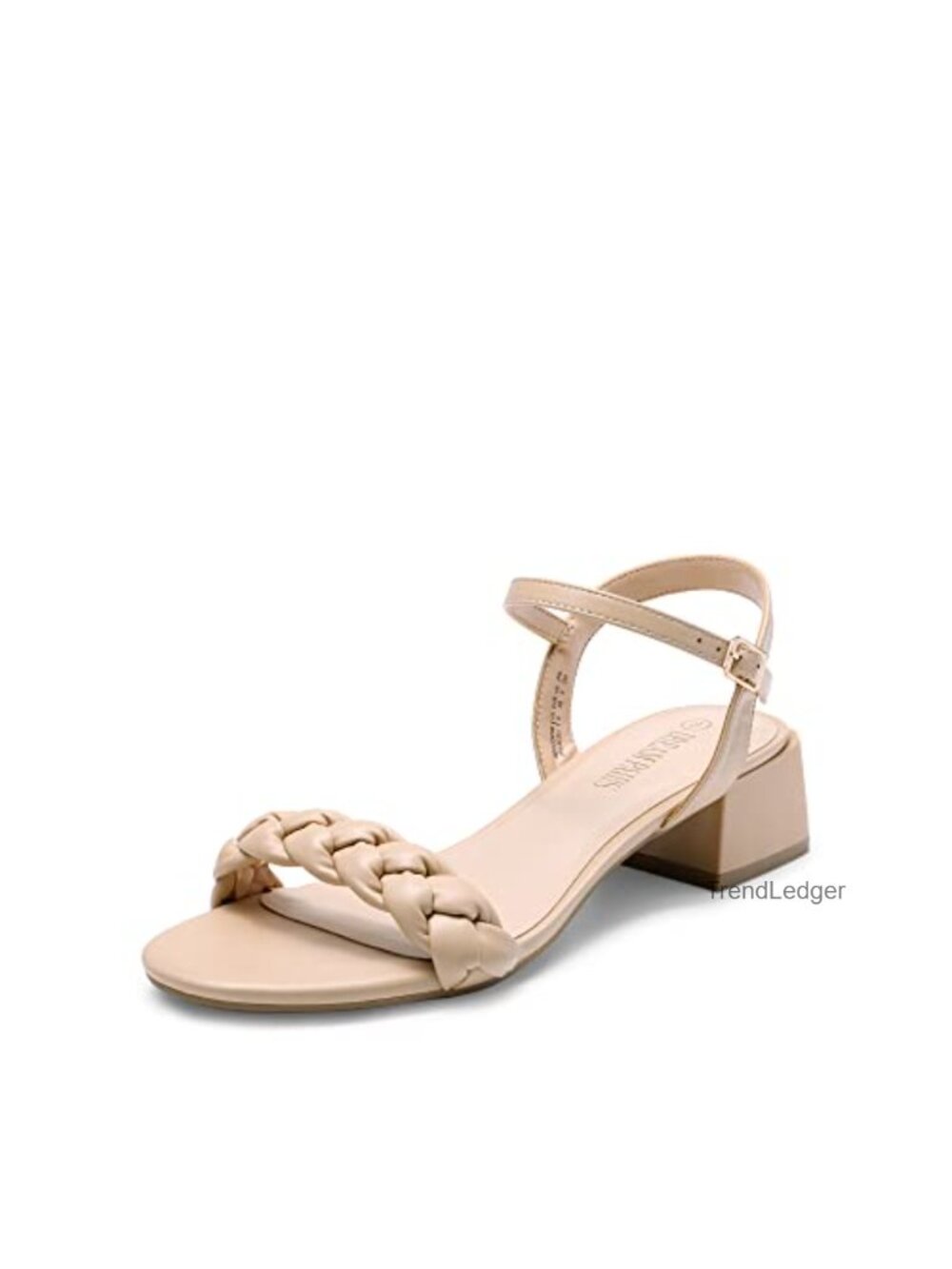Braided Strap Block Heel Sandals Adjustable Ankle Strap Casual
